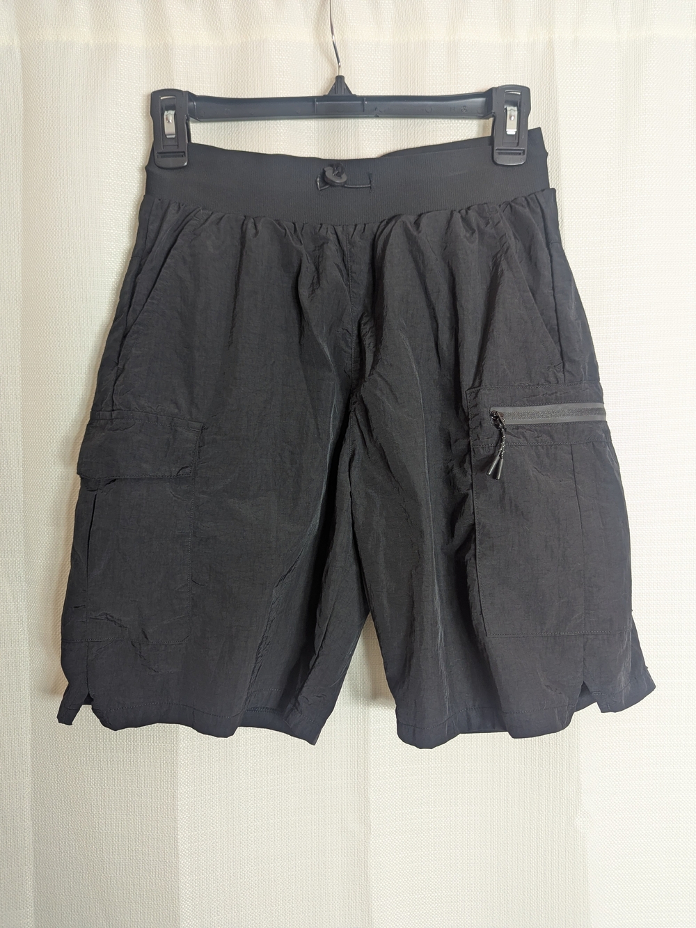 Women's Black Cargo Shorts with Zip Pocket